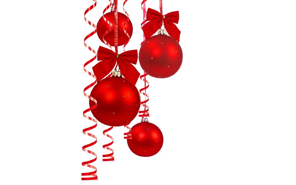 Merry Xmas And Happy New Year   Red Christmas Ball Wallpapers   HD ...