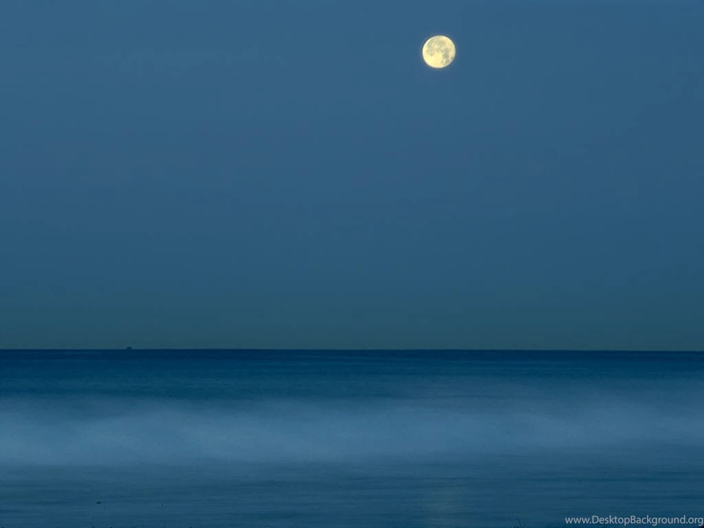Wallpapers Business Nature Full Moon Over Calm Ocean Free ...