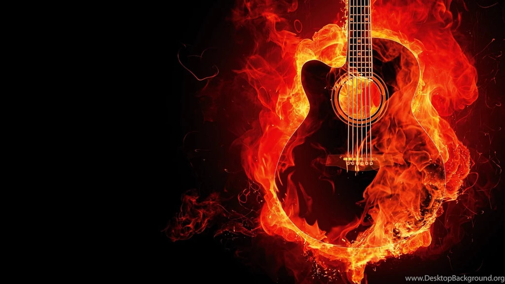 High Resolution Fire Flame Guitar Wallpapers Full Size ...