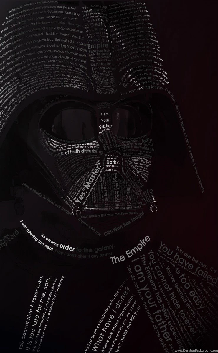 Download Darth Vader Typographic Portrait HD Wallpapers For iPhone ...
