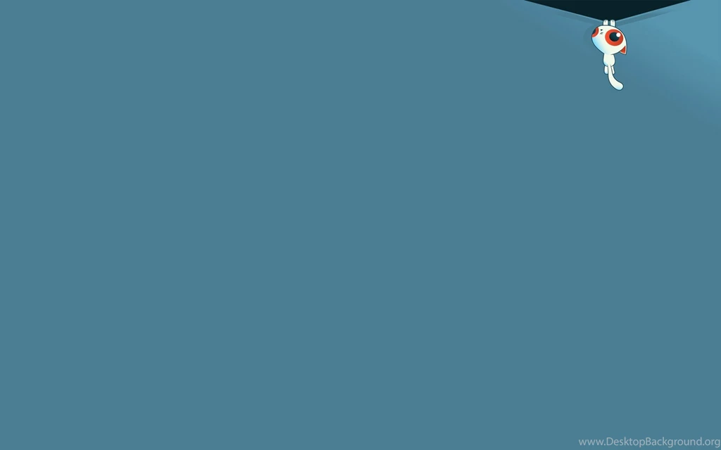 Cat Hanging At The Top Of The Screen, Blue Backgrounds Wallpapers ...