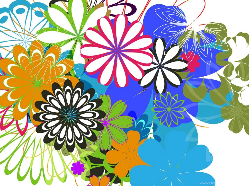 Colorful Flowers Backgrounds Art Vector Art & Graphics