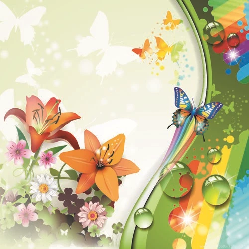 Colorful flower and Butterfly background vector 01 .jpg