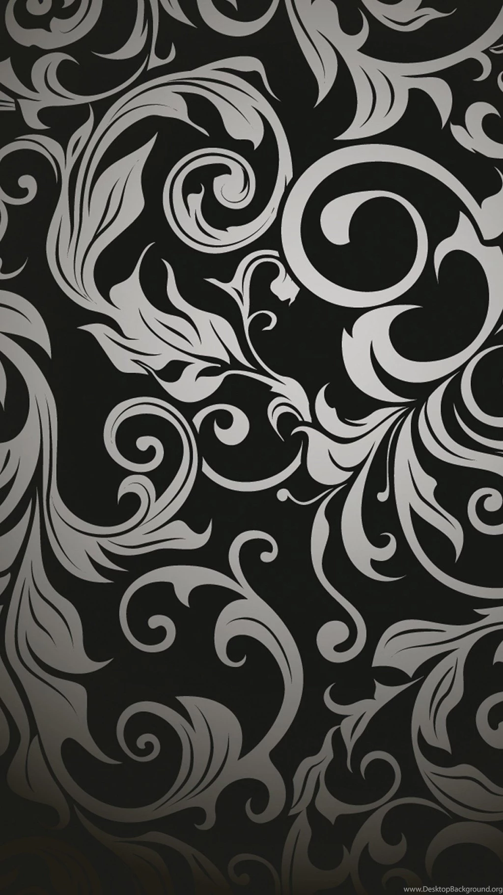Black White Abstract Pattern Leaves Android Wallpapers Free Download