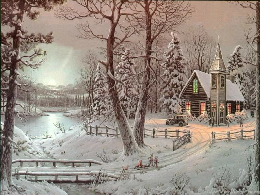 Christmas Carol   Christmas Landscapes Wallpapers Image