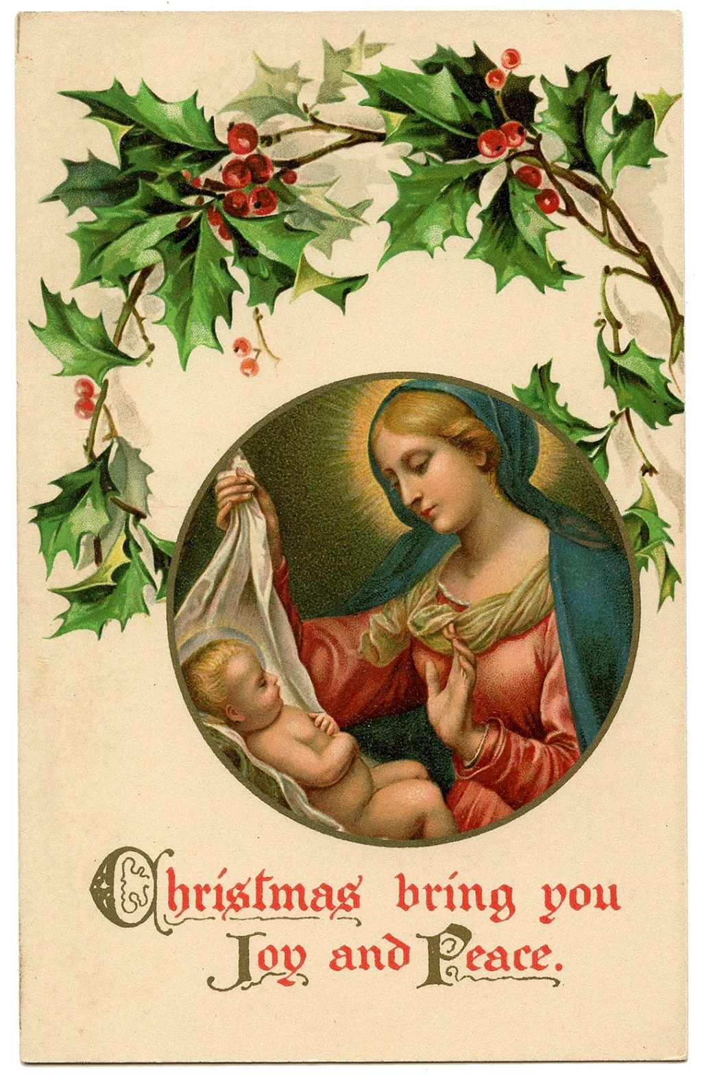 Old World Christmas Image Baby Jesus And Mary The Graphics Fairy