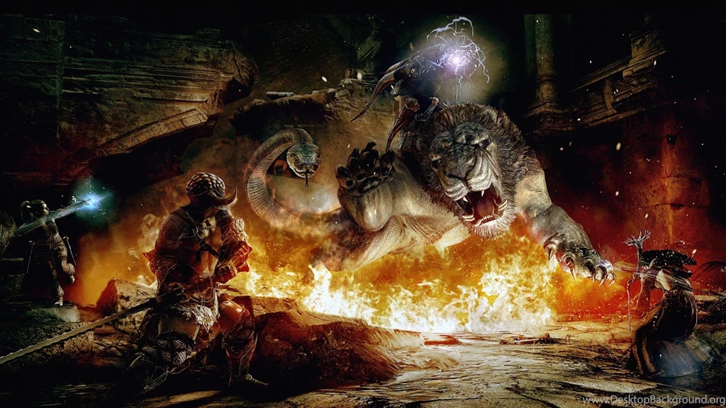 Download Wallpapers 2560x1440 Dragons Dogma, Beast, Fire, Magic ...
