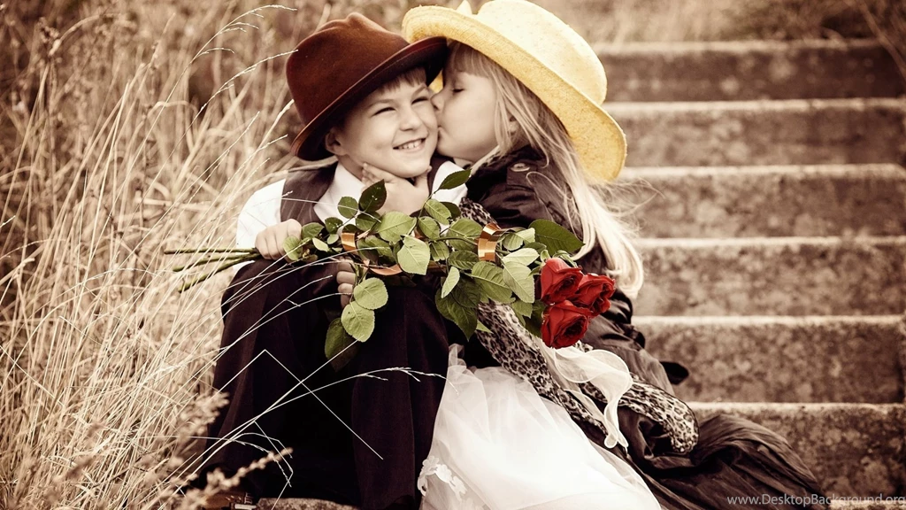 Kids Lovely First Kiss Wallpapers 1920x1080 899800