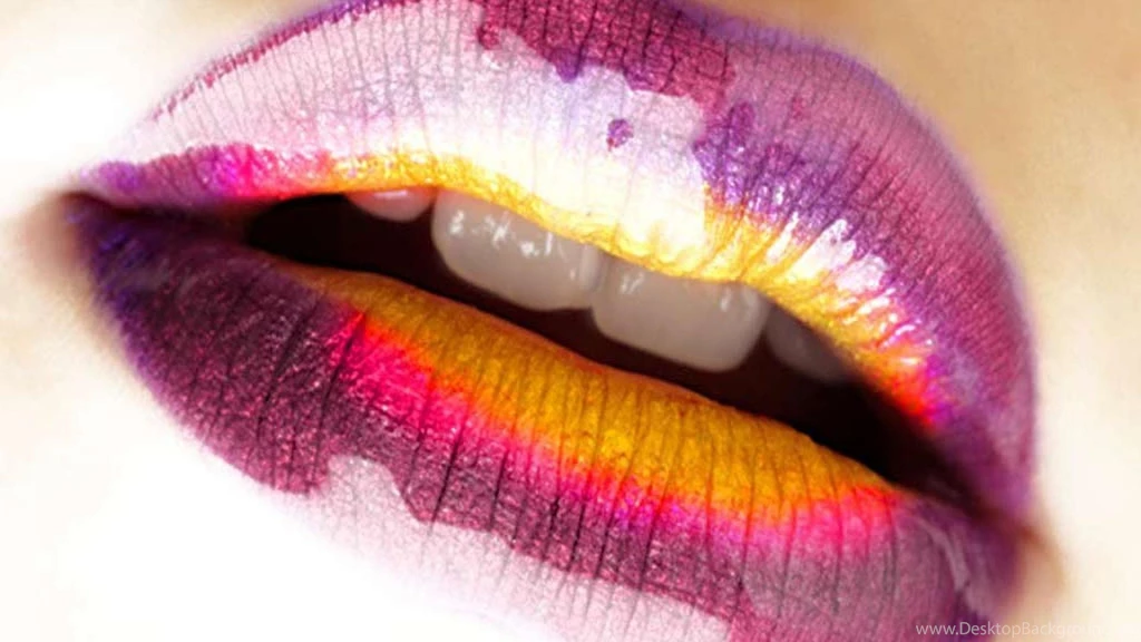 Lips Colorful Girls Love Kiss Sweety Lovely Hd Wallpapers (