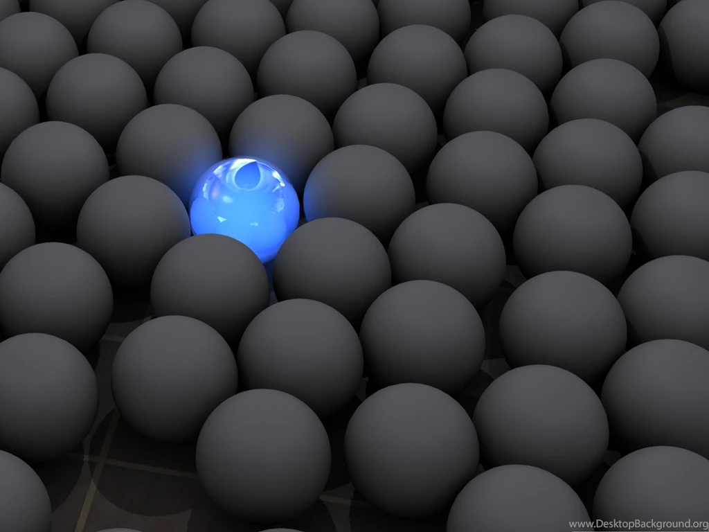 Wallpapers And Backgrounds, Blue And Bright Ball Among Gray Balls ...