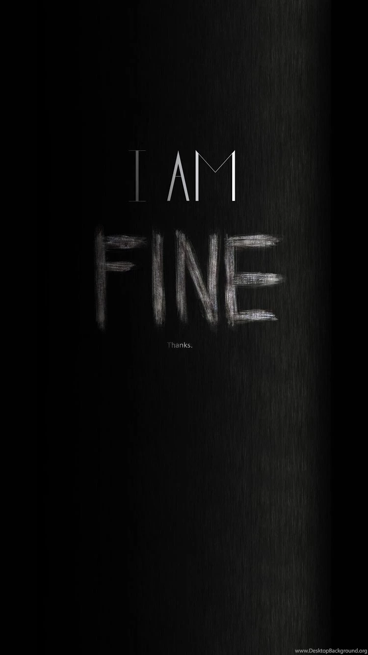 I Am Fine Blackboard Chalk White