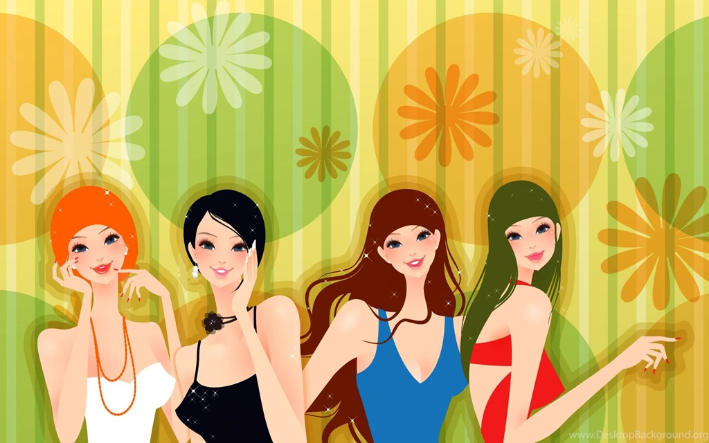 Four Fashion Girl Vector Wallpaper,Vector HD Wallpaper,Girl HD ...