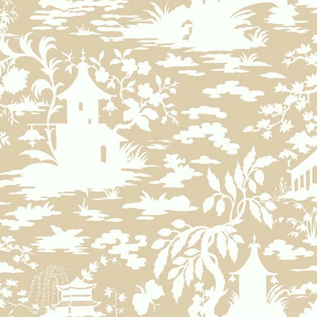 Silhouettes Asian 27' X 27" Toile 3D Embossed Wallpapers