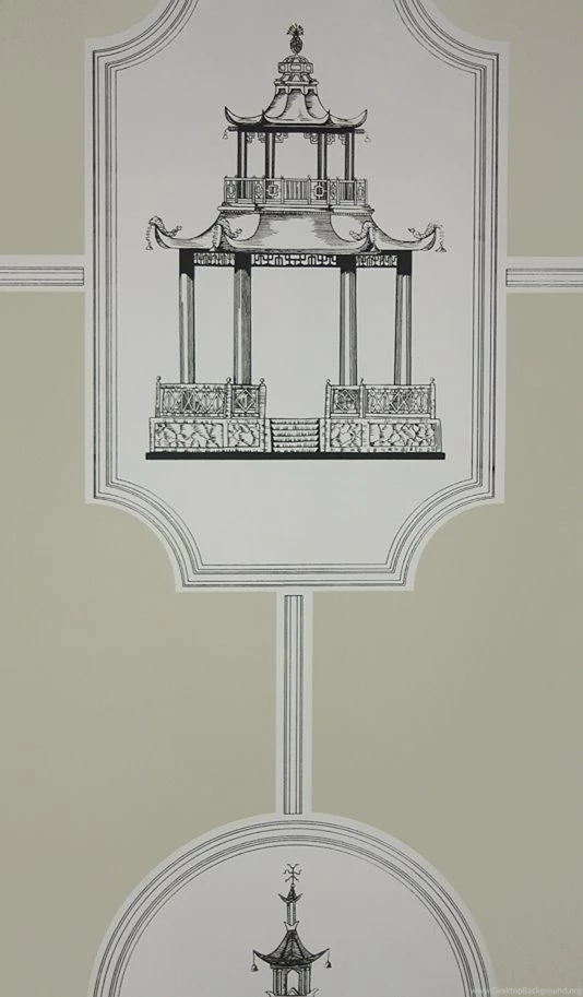 Etched Style Taupe Toile Wallpapers