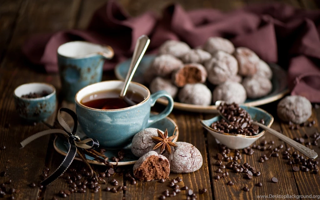 Tea sweets drink pastry ribbon hd wallpapers Magic4Walls.com