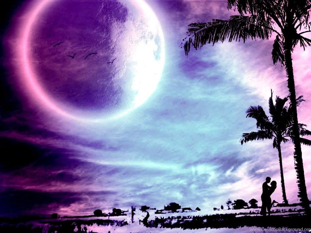 PURPLE MOON WALLPAPER (