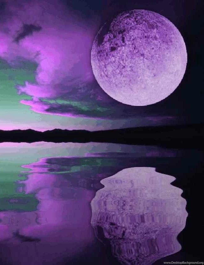 Under A Purple Moon .. Purple Moon Sunset Wallpapers