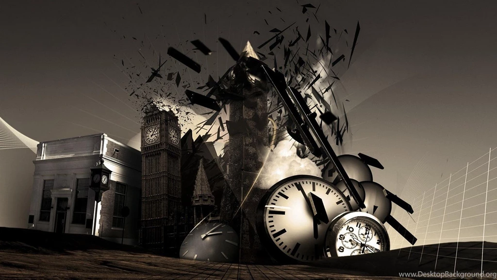 3D Graphics World Clocks Monochrome Time Widescreen D HD Wallpapers ...