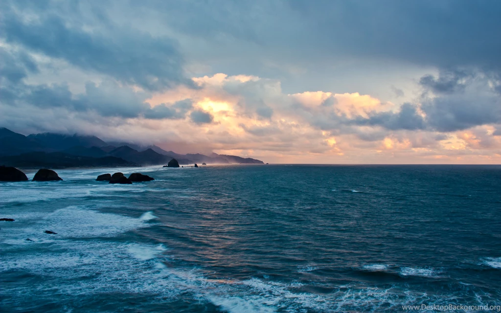 3d Abstract Blue Coast Sunset Wallpapers
