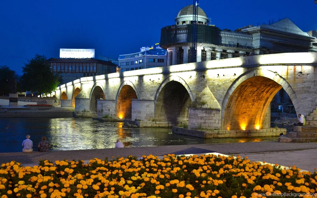 Skopje Macedonia Night View HD Wallpapers