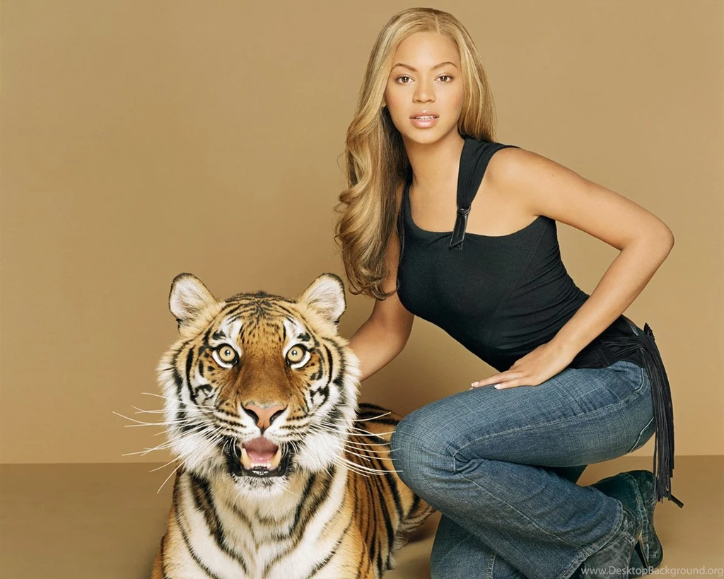 Beyonce And A Tiger < Women < Celebrities < Desktop Wallpapers