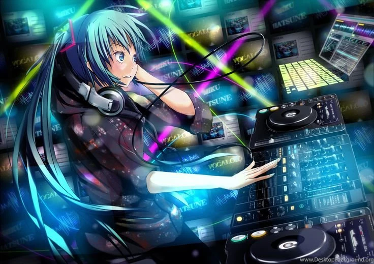 Anime Dj Girl With Headphones Backgrounds 1 HD Wallpapers