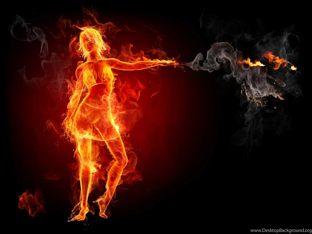Hot Babe On Fire HD Wallpapers