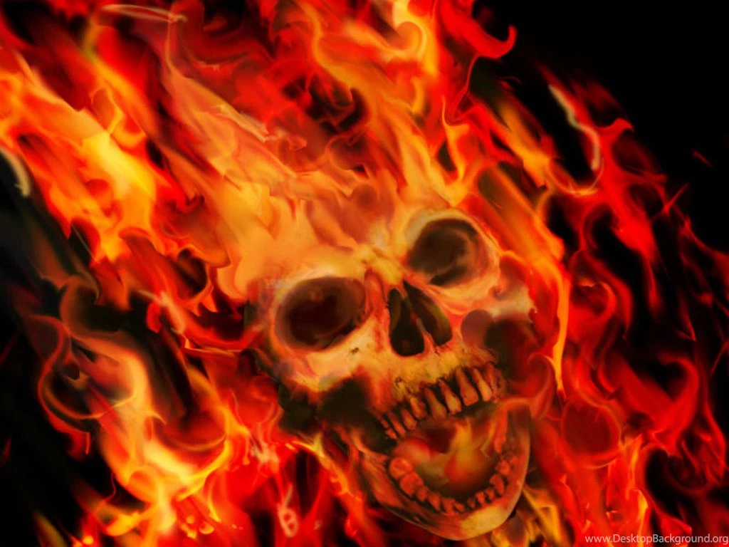 Wallpapers Skulls Flaming Skull The Free 1024x768