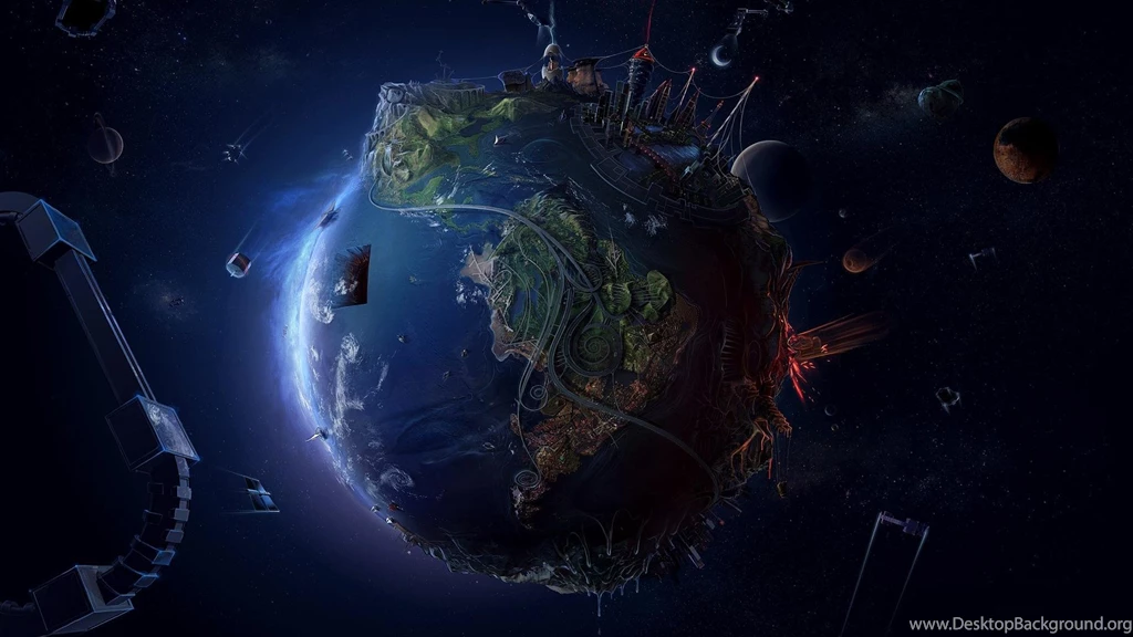 3d Abstract Blue Devinart Maps Space Station The Lost World Earth ...