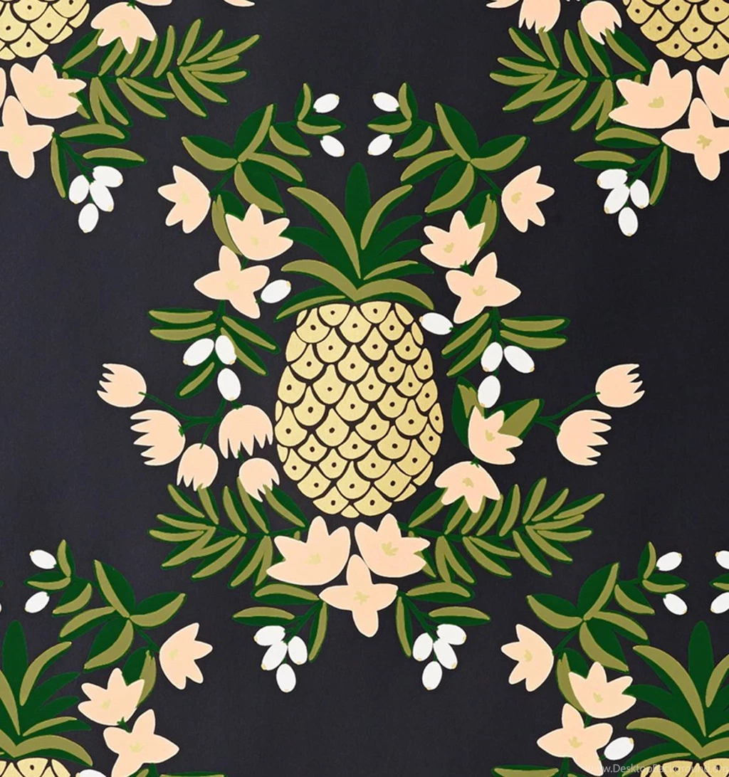 Pineapple (Ebony) Wallpapers By RIFLE PAPER Co.