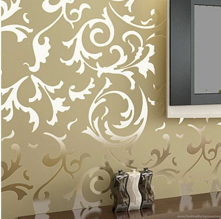 Modern Victorian Flocking Velvet Textured Damask Wallpapers Roll ...
