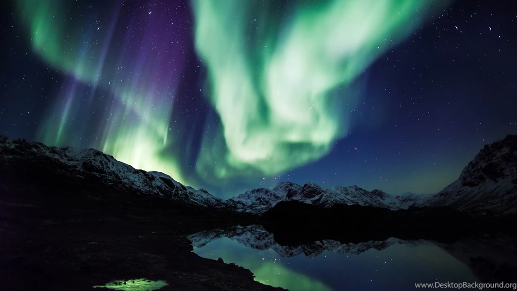 Northern Tag Wallpapers: Aurora Borealis Mountains Snow Night Sky ...