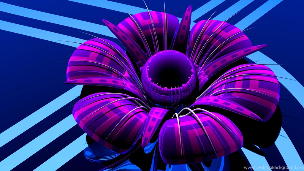 Psytrance, Flower 3d, Petals, Art, Abstract, Glass, Wallpapers