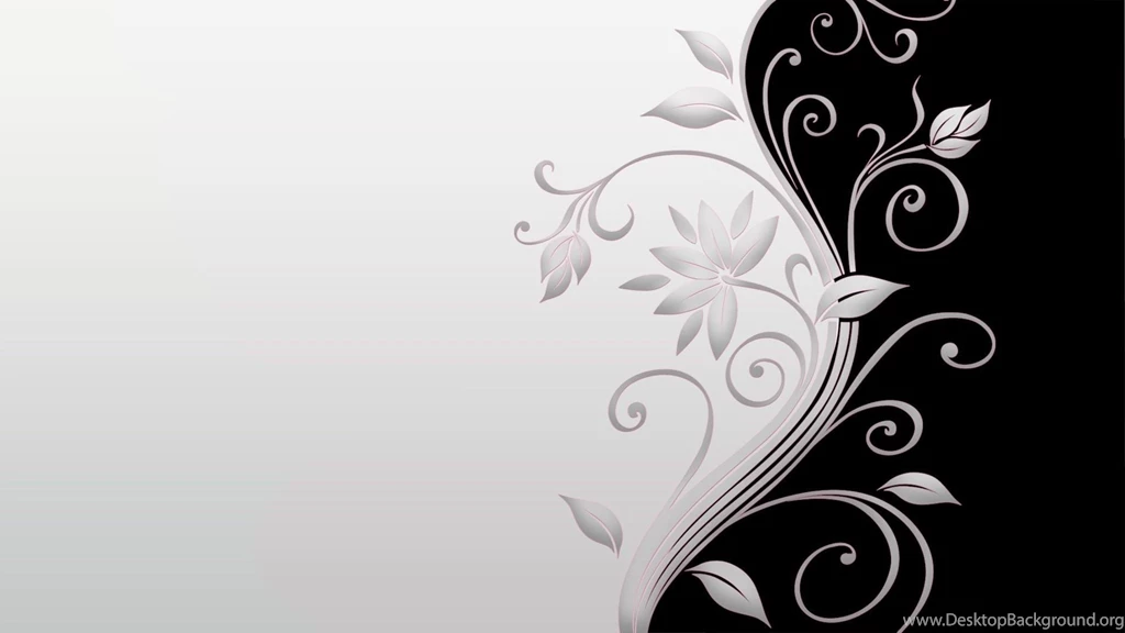 Black And White Minimalistic Flowers Leaves Design Simple ...
