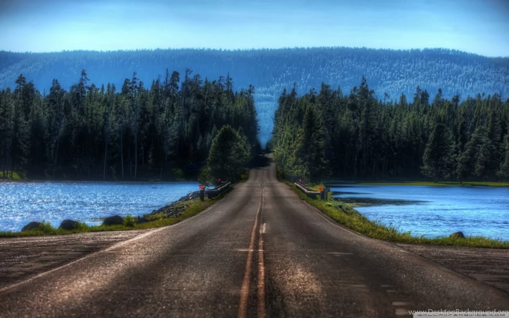 Road In Yellowstone, Montana HD Desktop Wallpapers : High ...