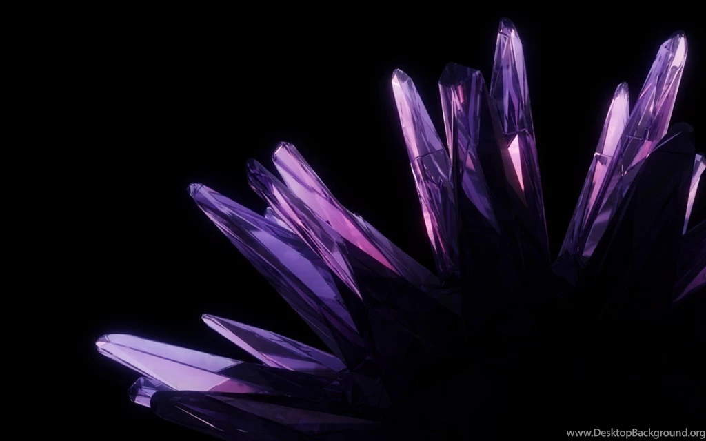 Purple Crystals Black Backgrounds Image