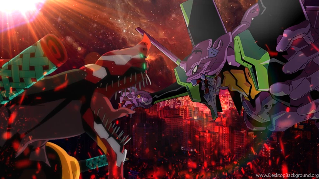 Neon Genesis Evangelion Wallpapers Unit 1 Vs Unit 2 By Tarocl On ...
