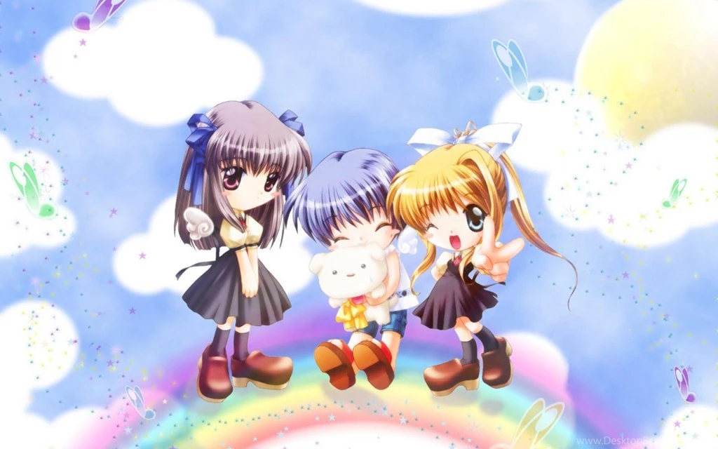Rainbow Manga Anime Little Girls Play Funny Humor HD Wallpapers ...
