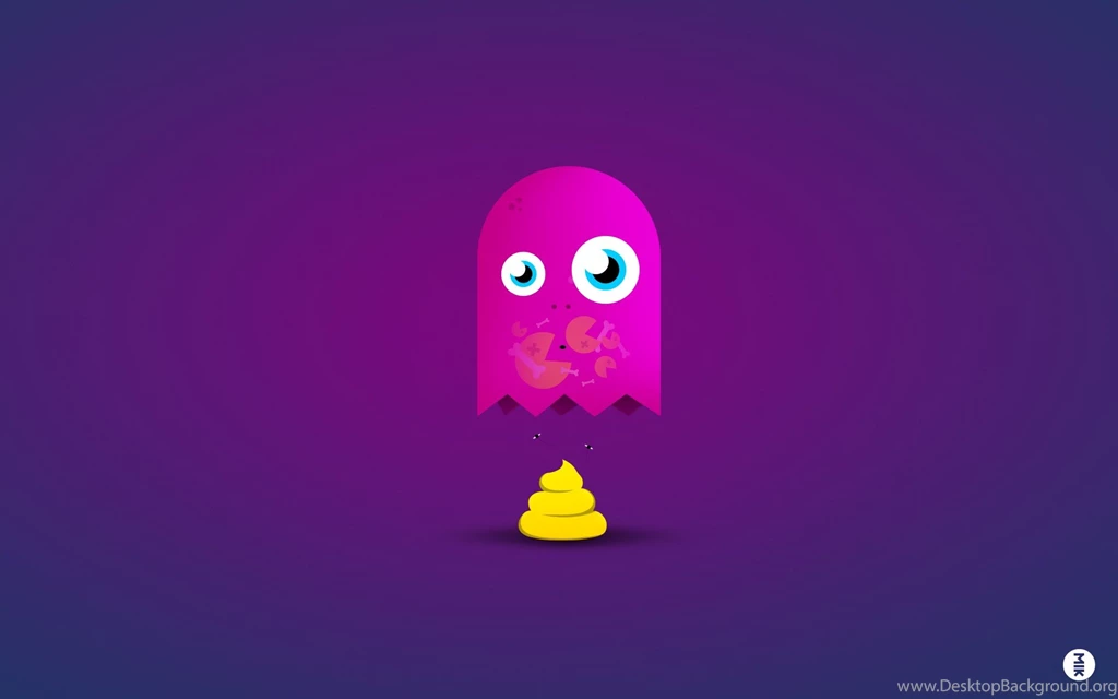 Video Games Funny Ghosts Game Over Pac Man Poop Blue Backgrounds ...