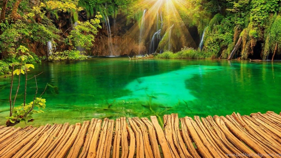 Croatia Parks Lake Waterfall Plitvice Rays Of Light Nature Garden ...