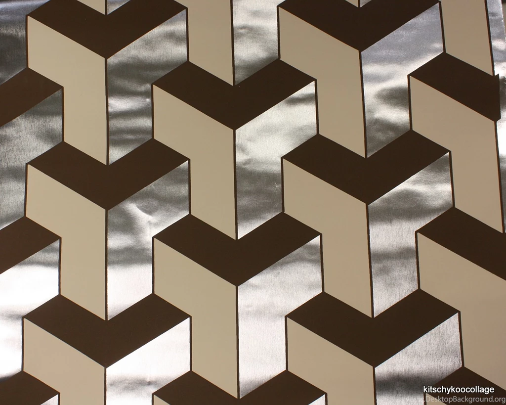 1970's Vintage Wallpapers 3 D Design Mylar With By RetroWallpapers