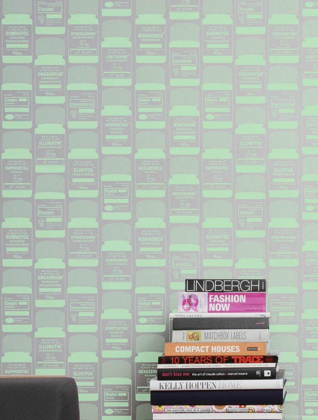 Brain Candy Mylar Wallpapers In Silver Mint Design By Aimee Wilder ...