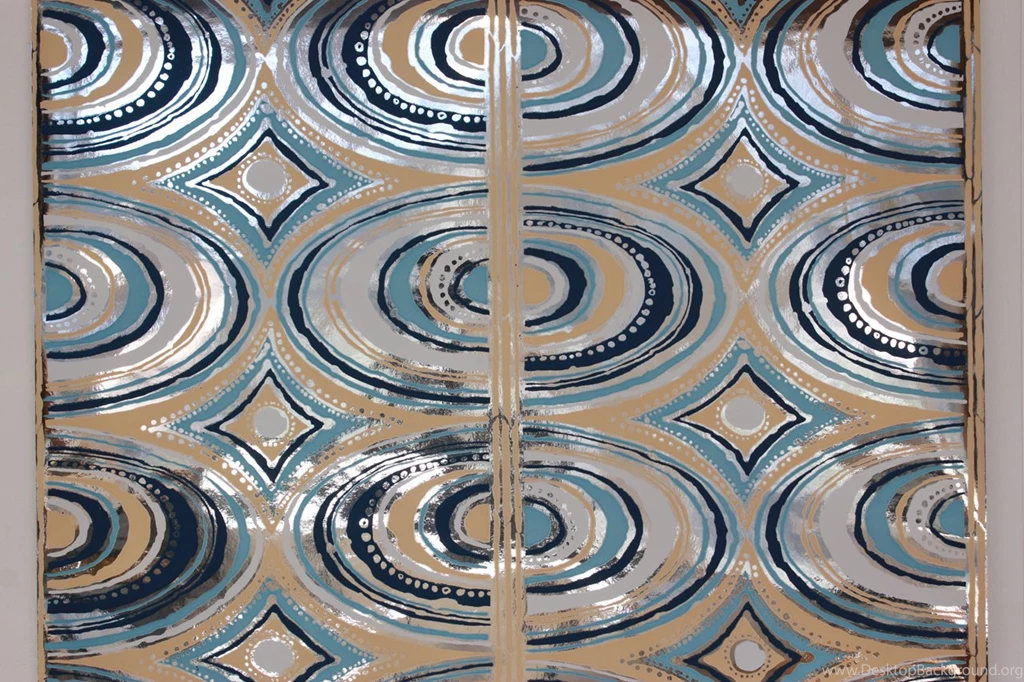 1970's Vintage Wallpapers Retro Mod Blue Mylar   Rosie's Vintage ...