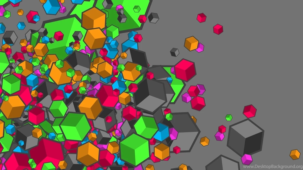Colorful Cube Splash Nice Desktop Wallpapers