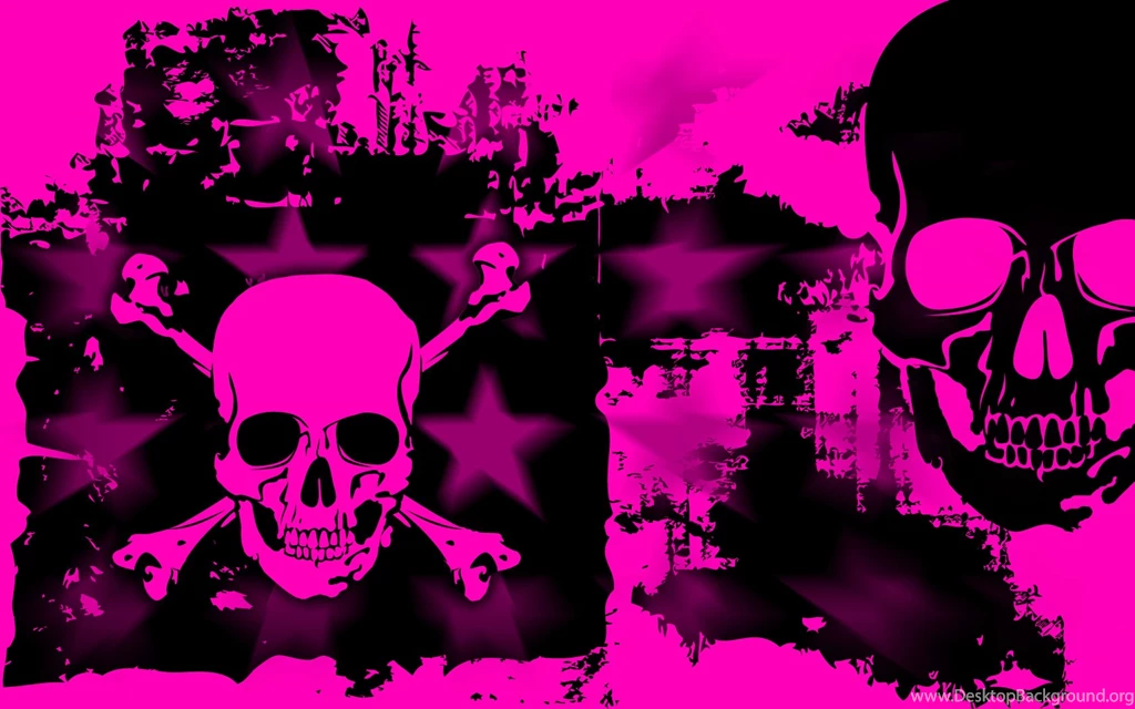 Black And Pink Skull Wallpapers Wbp12