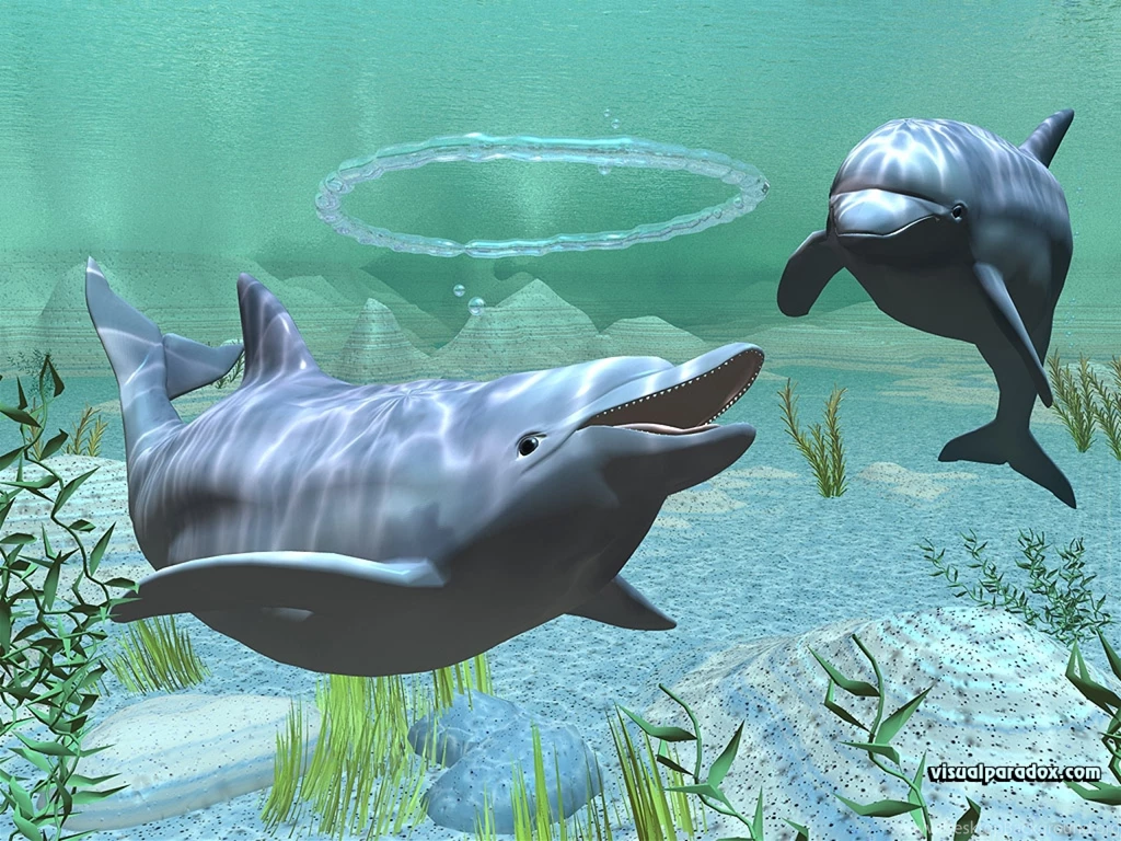 Download Wallpapers, Download 2560x1920 3D Dolphin Two Dolphins ...