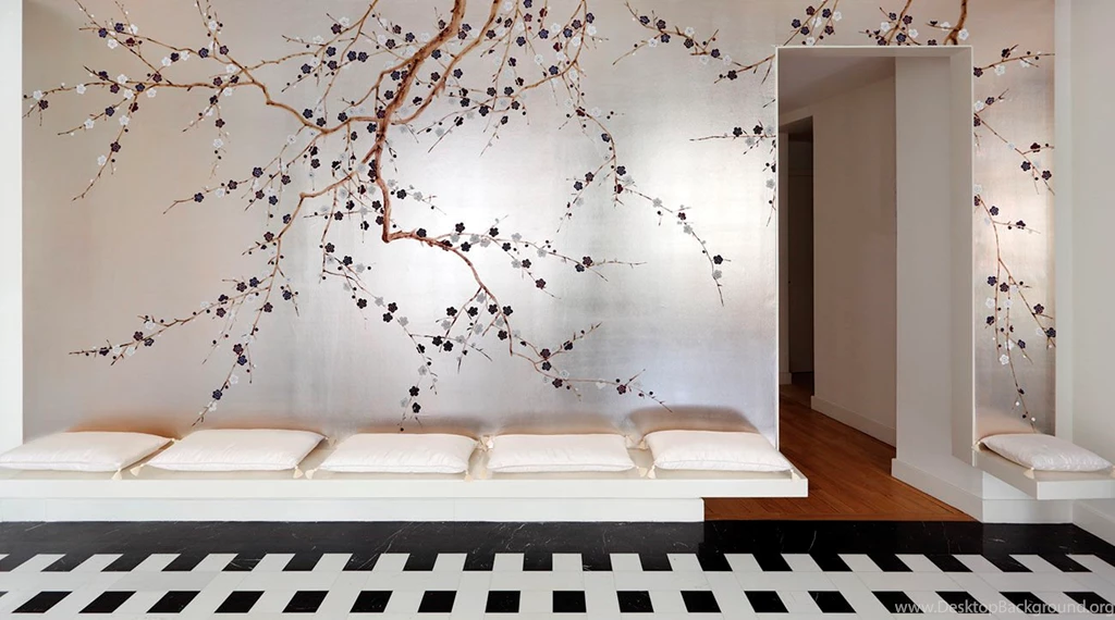 Paper Wallpapers / Traditional / Floral / Fabric Look PLUM ...