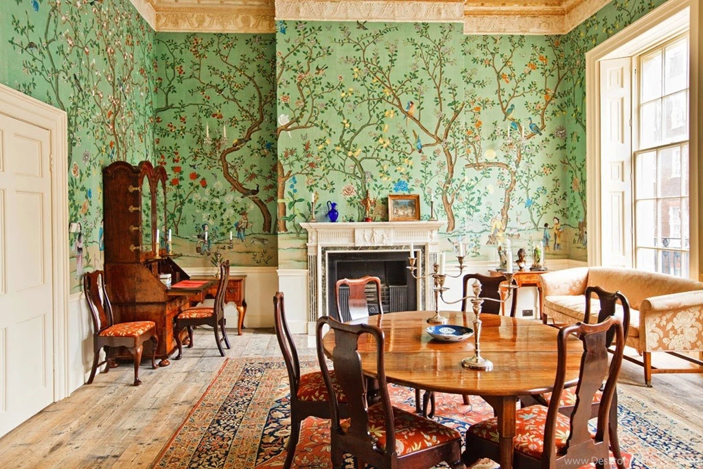 Peonies And Orange Blossoms: Chic Chinoiserie Wallpapers