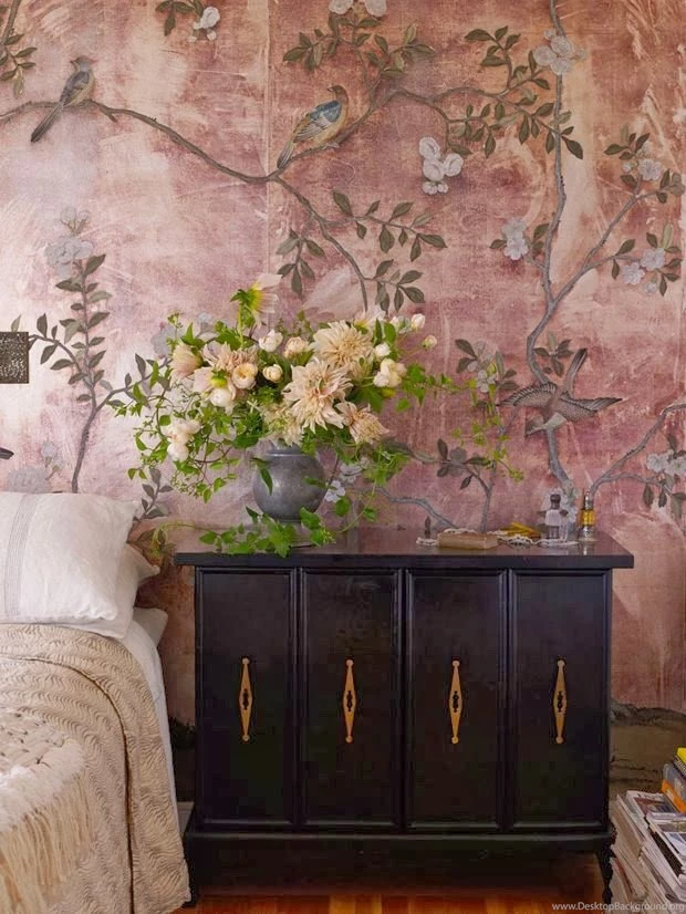 Peonies And Orange Blossoms: Chic Chinoiserie Wallpapers