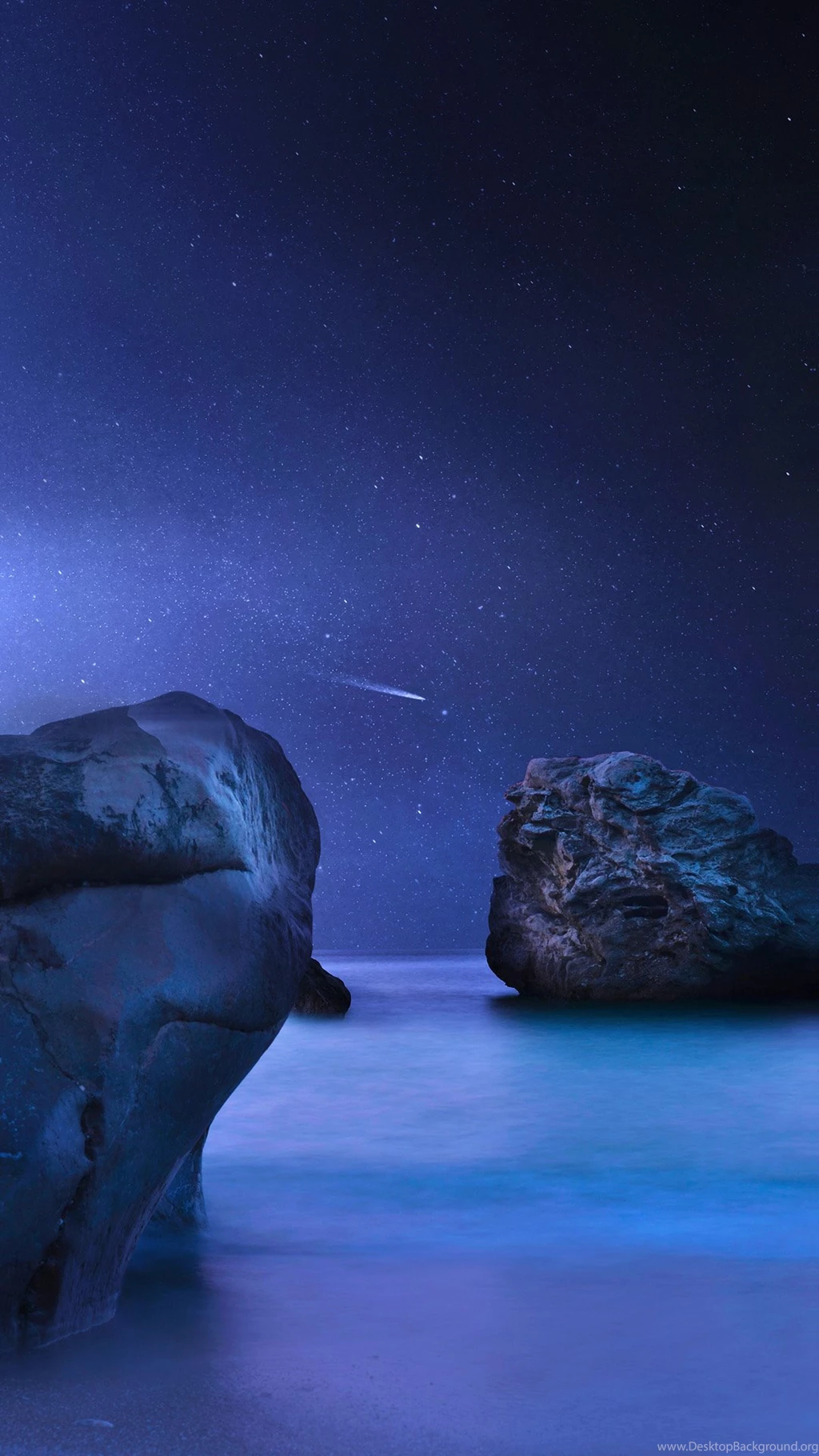 Fantasy Ocean Falling Star At Night